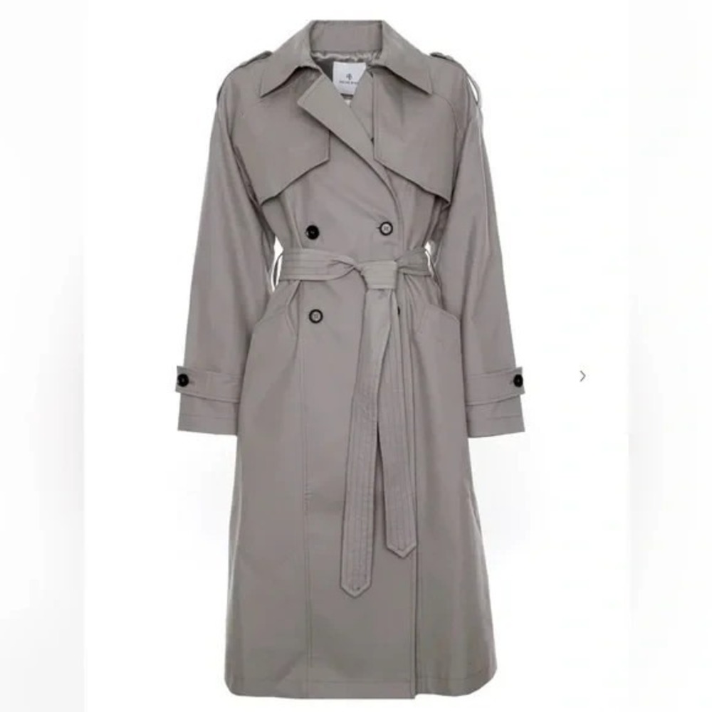 Annie Bing Long Women's Medium Gray Finley Trench Coat *FLAW* - Picture 5 of 12